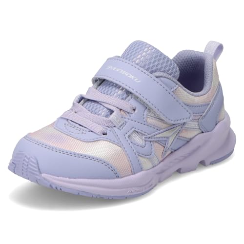 [シュンソク] スニーカー キッズ 女の子 子供靴 幅広 軽量 15~23cm 3E LEC 6120 ライトパープル 19.5 cm 3E