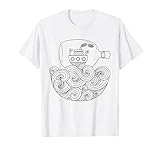 Coloring Book Style Ship in Bottle Coloring T- Shirts