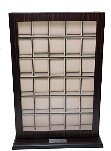 TIMELYBUYS 30 Piece Ebony Wood Personalized Watch Display Wall Hanging Case and Storage Organizer Box and Stand
