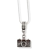 Dave The Bunny Photographer Necklace | Camera Necklace Silver Plated Snake Chain Camera Jewelry for Photographers Women or Men