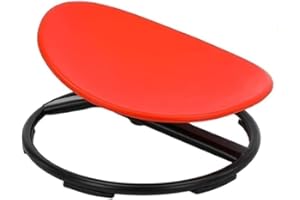 Giggle & Play Kids Swivel Chairs, Sensory Spinning Chair, Body Balance Physical Therapy Equipment, Autism Swivel Chairs, Montessori Carousel Spinning Toy Chair - 360° Sit and Spin - Assembled (Red)