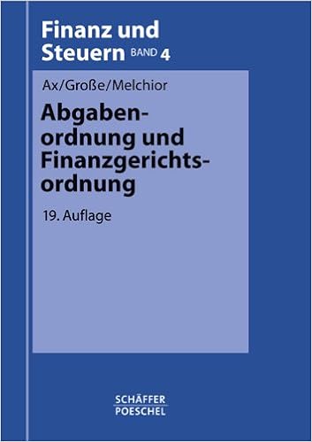 Abgabenordnung Und Finanzgerichtsordnung Amazon De Ax Rolf Grosse Thomas Melchior Jurgen Bucher