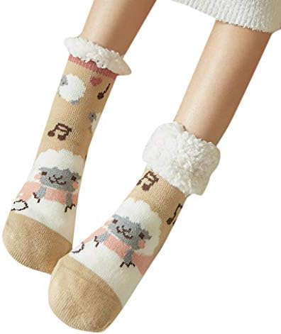 Fine Women Girls Print Cartoon Snowman Sheep Warm Winter Mid Tube Cute Socks