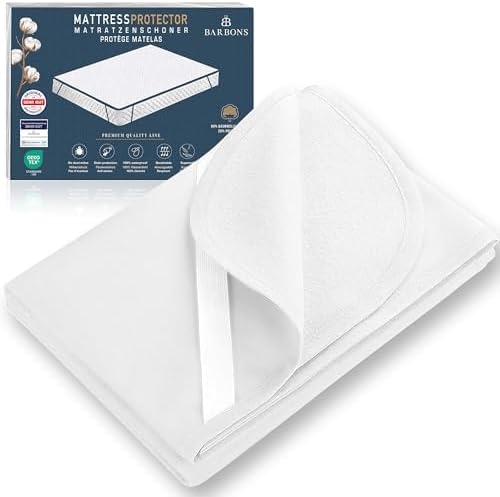 BARBONS Matratzenschoner 140x200cm - Oeko-TEX Zertifiziert wasserdichte Matratzenauflage Matratzenbezug Inkontinenzunterlage waschbar Nässeschutz Atmungsaktiver Baumwolle 140 x 200 cm
