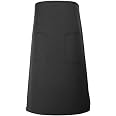 Sunrise Kitchen Supply 2-Pocket Bistro Apron – 31"L X 30.5"W, Black Polyester