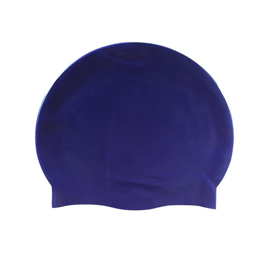 HYCOPROT Kids Swimming Cap 100% Silicone Swimming Hats for Boys And Girls Comfortable And Elastic Waterproof Swim Caps,Elastic Swim Hat For Long Hair And Short Hair (Dark Blue) — image 1