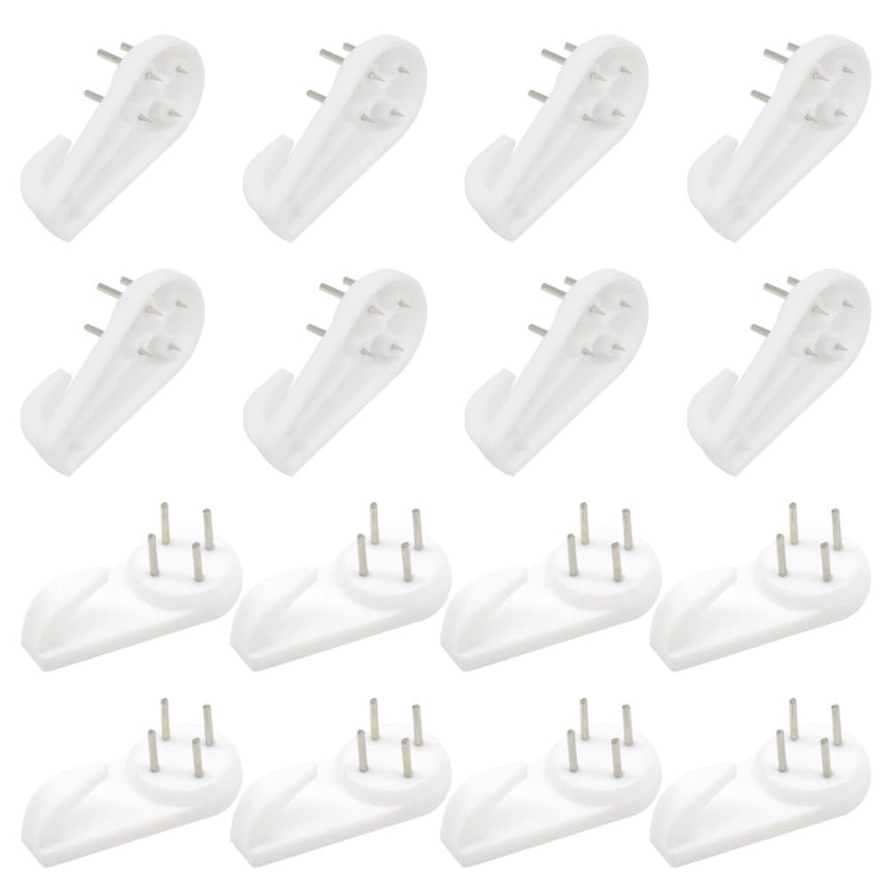 Hocansen 30 PCS Invisible Nail Wall Hooks Plastic Hardwall Hanger Hooks Picture Hangers Non-Mark Hook for Hanging Art Decorations Photo Frame (39x19x8/XK-SL)