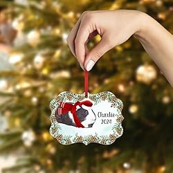 Black White Guinea Pig Christmas Ornament 2024