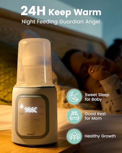 Grownsy Bottle Warmer 10-in-1 Fast Baby Bottle Warmer and Steriliser, for All Bottles, Milk Warmer for Breastmilk or Formula, BPA-Free, Smart Temperature Control and Automatic Shut-Off