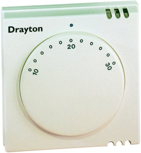 Drayton 24002 White RTS2 Room Thermostat SPST with LED 240 Volt,