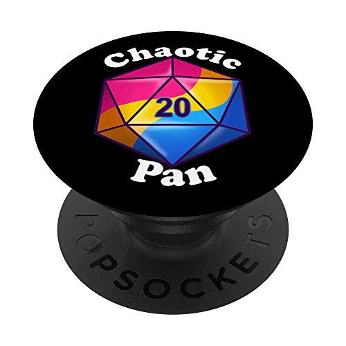 Chaotic Pan Rainbow Pansexual Pride Role Playing D20 Dice PopSockets PopGrip: S…