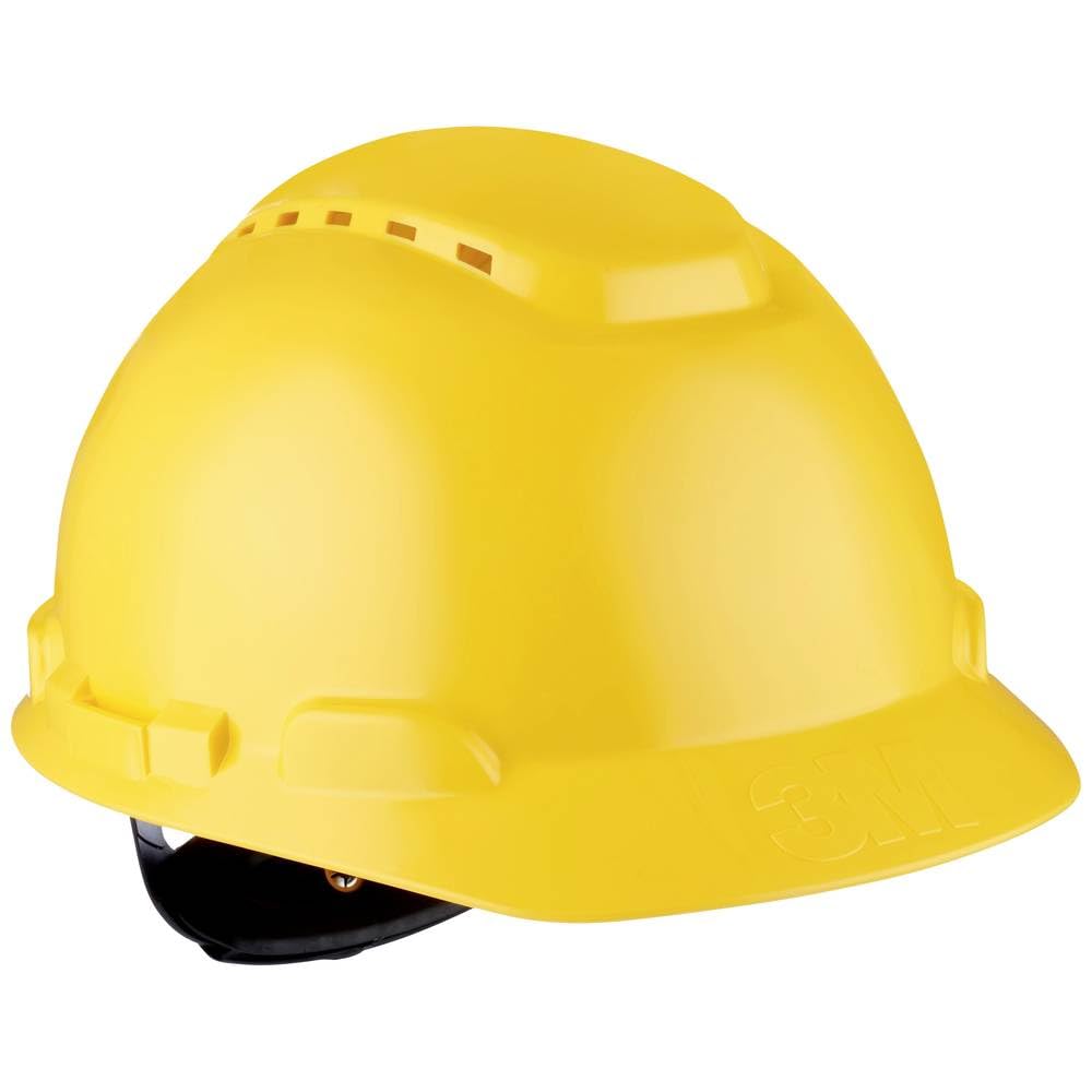 3M Hard Hat, Ratchet, Ventilated, Yellow, H-700N-GU, 7000104209