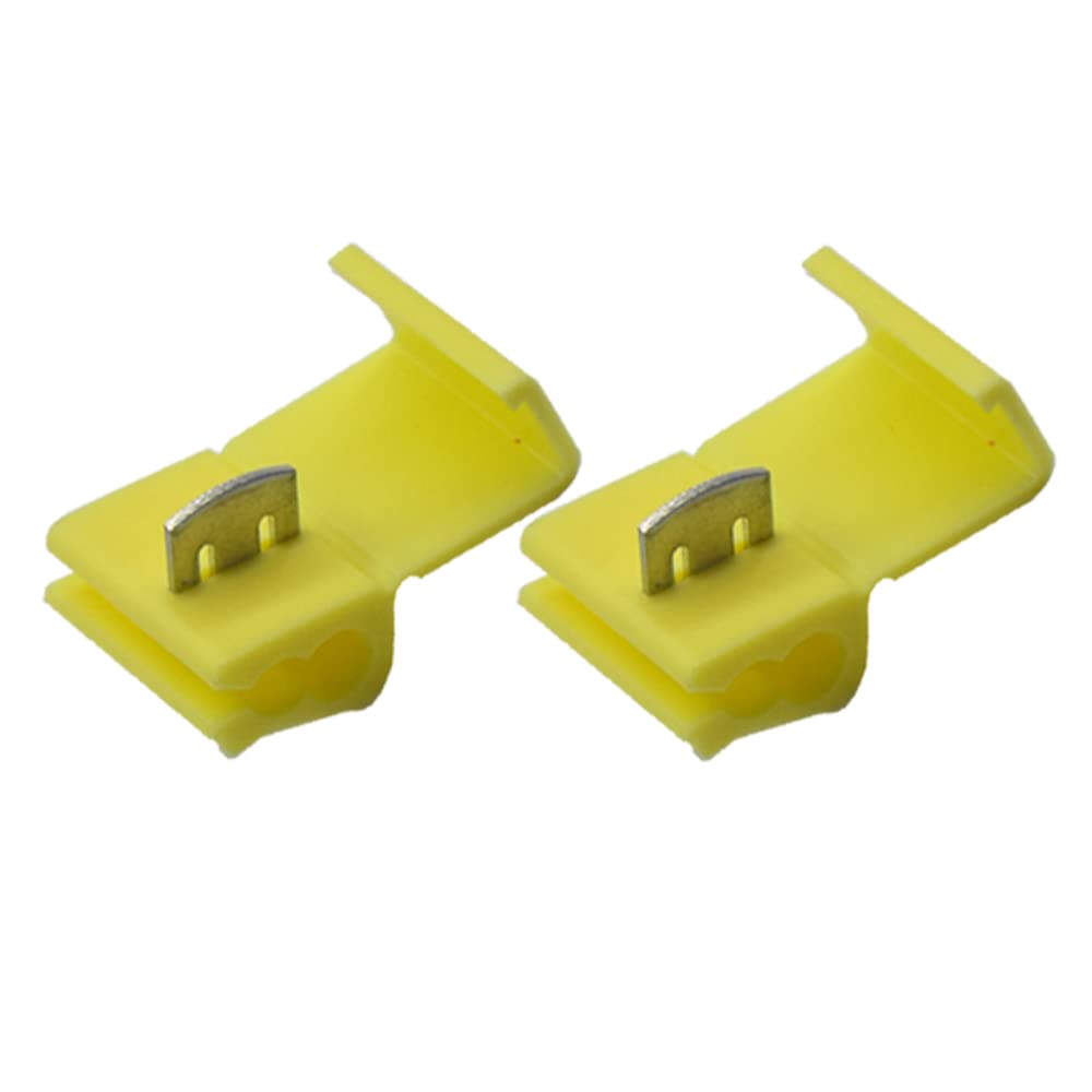 CEEYSEE 46Pcs Lock Wire Connector Terminal 12-10 AWG Solderless Quick Splice Wire Crimp Branch Electrical Connectors (UNJ2Y)