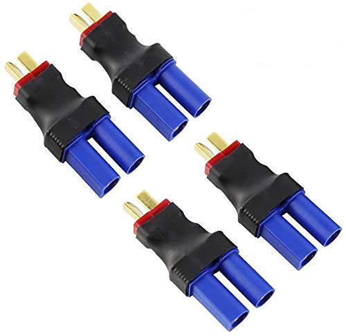 FLY RC 4 Pack Deans T Male Plug to EC5 Female Plug Adapter for RC LiPo Battery