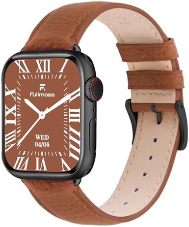 Fullmosa Genuine Leather Strap 49/45/44/42mm Compatible with Apple