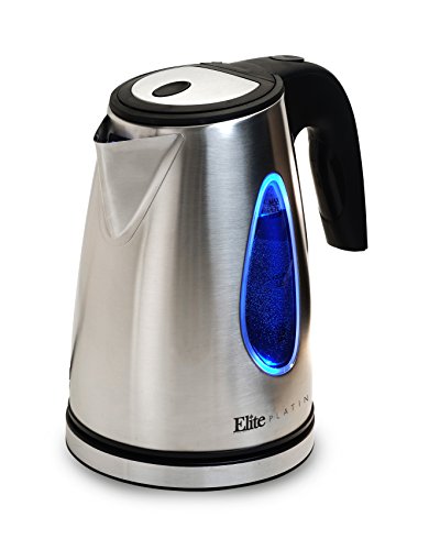 Elite Platinum EKT-1271 Ultimate 1.7 Liter Electric Water Tea Kettle â€“ Stainless Steel Design, Handy Auto Shut-Off Function â€“ Quickly Boil Water For Tea & More