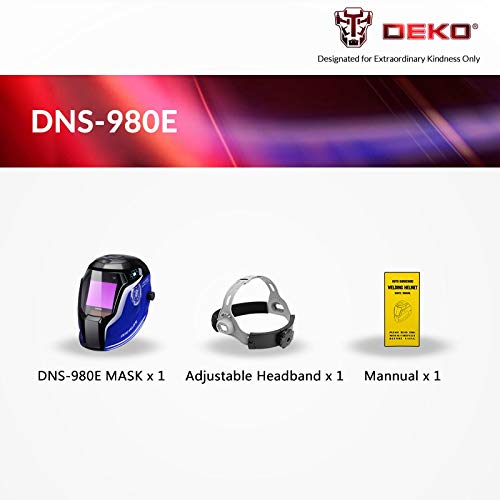 Best Quality - Welding Helmets - Solar Power Auto Darkening Welding Helmet w/Wide Shade Range 9-13 Replaceable Battery Lens Welding Mask for TIG MIG MMA - by Enchante Jerry - 1 PCs