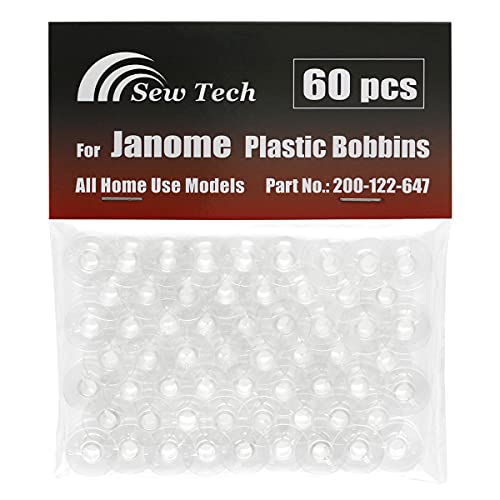 Sew Tech 60pcs Bobbins for Janome 2212 HD3000 HD1000 Magnolia 7330