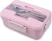 Weimei Portable Lunch Box 1000ml Food Container 3 Compartment Bento Box with Spoon Chopsticks for Students Adu