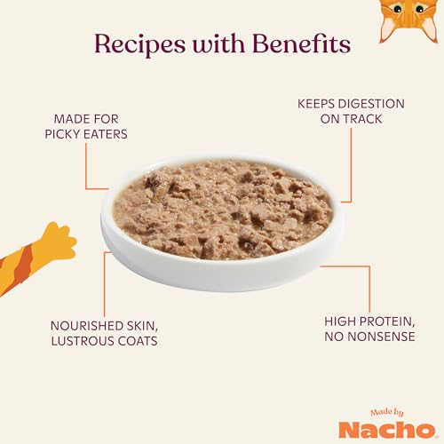 MADE BY NACHO PREMIUM MINCED WET CAT FOOD WITH HYDRATING BONE BROTH 5.5OZ (24 PACKS) (SUSTAINABLY CAUGHT MINCED SALMON & SOLE)