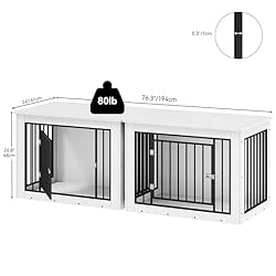 YITAHOME 76 Inch Double Dog Crate Furniture, XXL
