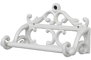 Vintage Iron Toilet Paper Holder Wall Mounted for Kitchen and Bathroom Use, Featuring Rugged Cast Iron Build and Traditional 