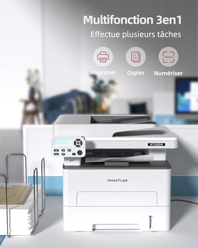 PANTUM M7108DW Multifunction Laser Printer, Black and White, 3in1 Print/Copy/Scanner, Automatic Duplex Printing, WiFi/USB/Ethernet, 33 ppm