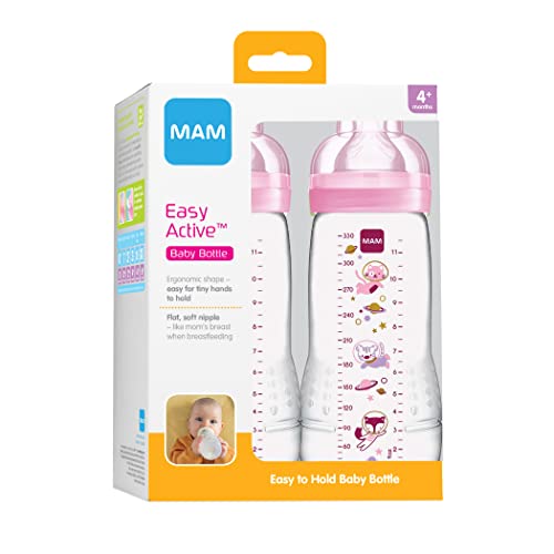 MAM Easy Active Baby Bottle 11oz, Easy Switch Between Breast and Bottle