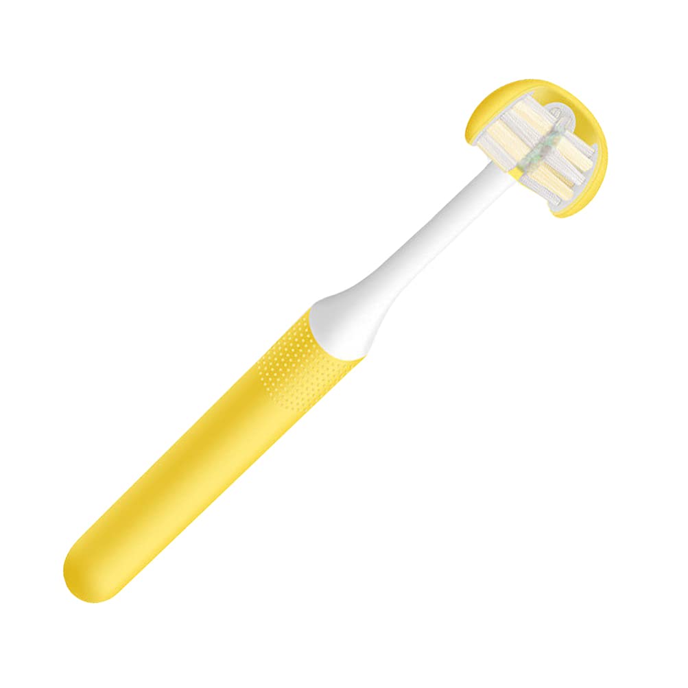 EXCEART Adult 3-Sided Wrap Toothbrush Manual Oral Care Brush with Ergonomic Handle for Efficient Plaque Removal and Thorough Teeth Cleaning