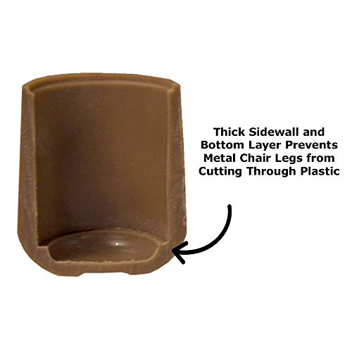 Folding Chair Leg Caps Beige 7/8 Inch (12 Pack) Heavy Duty Nylon