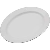 Everyday White Porcelain Oval Serving Platter, 16 Inch Large Turkey Platter for Thanksgiving, Dishwasher and Oven Safe Dinnerware