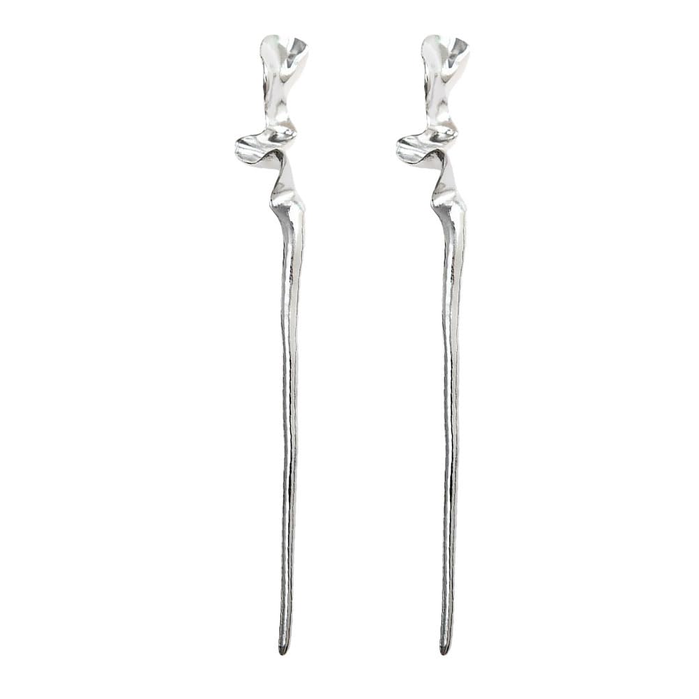 FRCOLOR Pack of 2 Chinese Hair Pin Hair Sticks, Vintage Hair Accessories for Women, Metal Hair Sticks in Silver for Wedding, Party, Daily Life