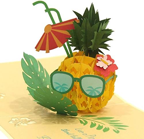 CUTEPOPUP Valentine Pop up Card, Pineapple Pop up Birthday Card for Girl, Pineapple Thank You Card, Surprising Gift, Beautiful Keepsake for Your Daughter, Your Wife, or Your Mom