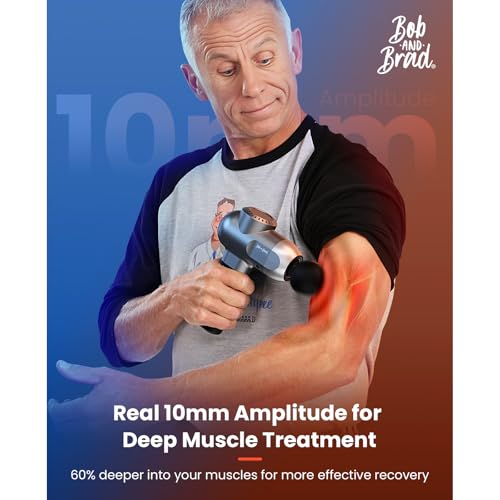 BOB AND BRAD Massage Gun with Heat Cold Therapy, C2 Pro Deep Tissue 10mm Amplitude Massager Gun with Heat, Professional Massage Gun for Home Gym Office Workout Recovery Pain Soreness Relief