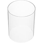 PRETYZOOM 4x4 Inch Glass Candle Sleeve Cylinder Windproof Hurricane Candle Holder Lid