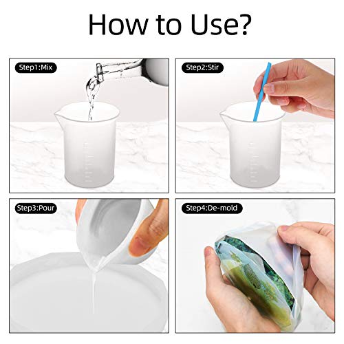 ZeMooon 4 Pack Coaster Molds for Resin Casting, Diamond Edge Round Mold, Epoxy Resin Silicone Large Tray Mold