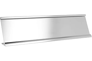EXCELMARK 2" x 8" Aluminum Name Plate Holder for Desk - Office Business Door Sign Holder - Silver