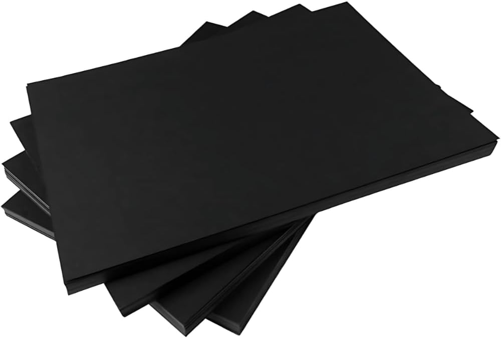 Hawksbill A4 Black Card 220GSM 50 Pack Thick Premium Smooth Cardstock