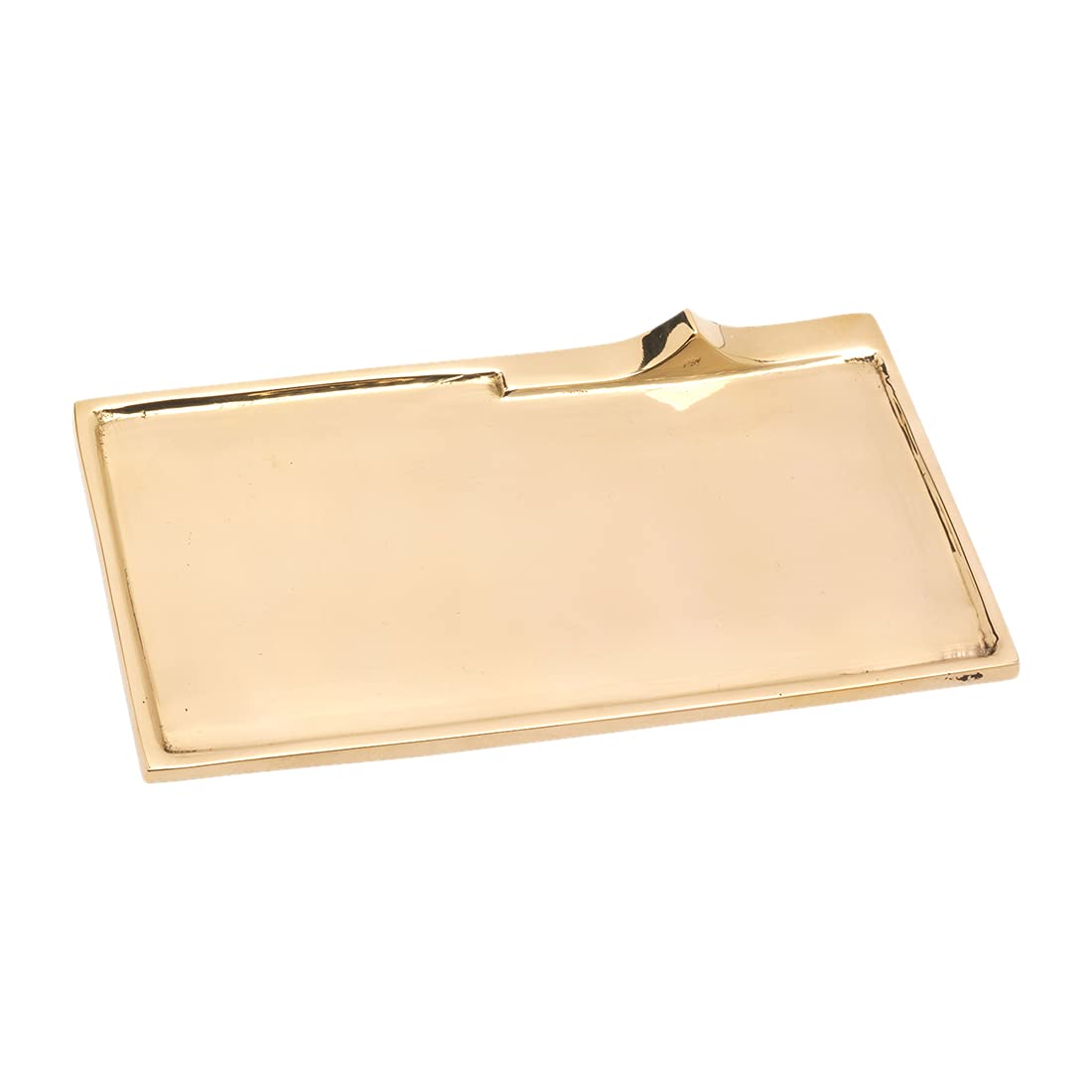 NKlaus candle plate rectangular 17x9cm brass godl polished candle holder deco plate domed 10539