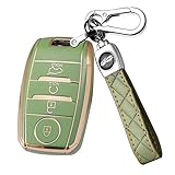 SANRILY 4 Button Golden-Edge Soft Key Fob Cover for