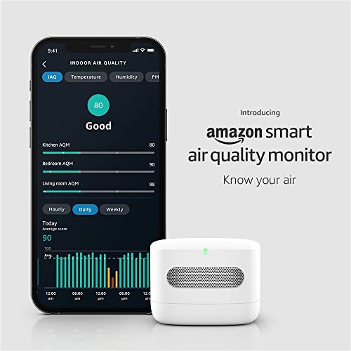 Amazon Smart Air Quality Monitor Know your air, Works with Alexa A Certified for Humans