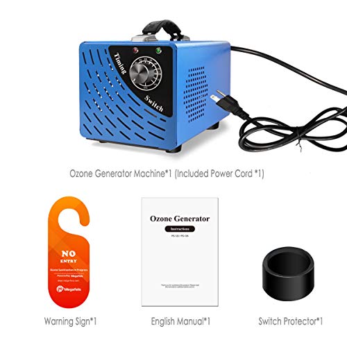 Commercial 10,000mg Ozone Generator, Elementa Mini Ozoner Air Purifier Ionizer O3 Machine for Deodorization Sterilizer, RV/Basement/Bathroom/Car/Pet\'s Room/Refrigerator Odor Remove Ozonator (BLUE)