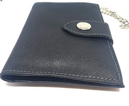 Chained Mens Credit Card and Money Wallet by Fazzly | 36 cm 14 inches | Buttoned Coin Pouch | 3 Card Slots with 2 I.D. Slots | Free 6 Slot Card Wallet Included