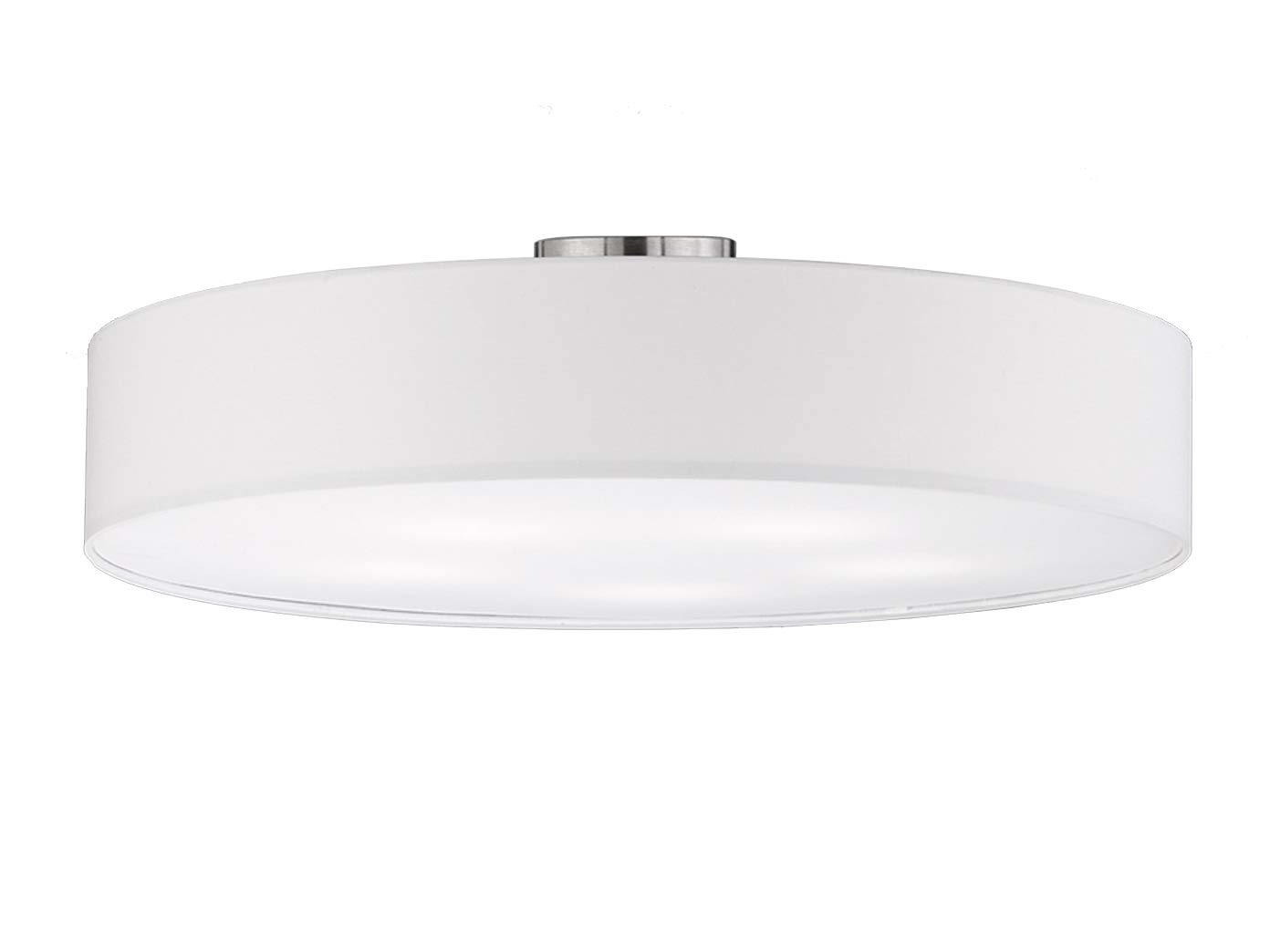 Trio Leuchten Hotel 603900501 Ceiling Light Metal Nickel Matt Fabric Shade White Excl. 5X E27