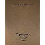 Medium Weight Chipboard (22 Point) - Brown, 8.5 x 11-25 per Pack