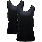 Djeoe Concealed Carry Shirts for Woman, Conceal Carry Crop Tank Tops for Woman, Concealed Carry Holster Shirt White