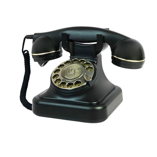 Retro Telephone, TelPal Black Corded Telephones of 1930s, Vintage Landline Home Phone, Decorative Old Fashion House Phones, Wired Analog Phone for Home/Office/Hotel/School
