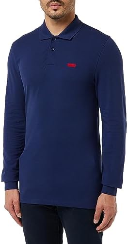 Long-Sleeve Slim Housemark Polo Chemise Homme, Naval Academy, M