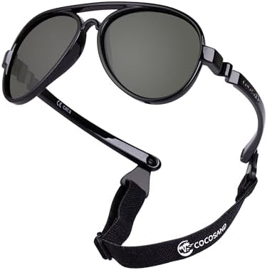 RIVBOS Gafas De Sol Polarizadas Para Niños De 3 A 10 Años – Montura De Goma Suave E Irrompible Con Correa Ajustable – Protección UV400