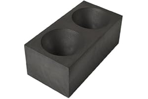 PMC SUPPLIES LLC Double Cavity Graphite Gold Conical Cone Mold 2" x 1-1/2" for Casting Smelting Metals Separating Impurities Black Sand Assaying Molds
